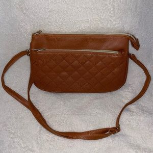 Brown/Burnt Orange Faux Leather Purse